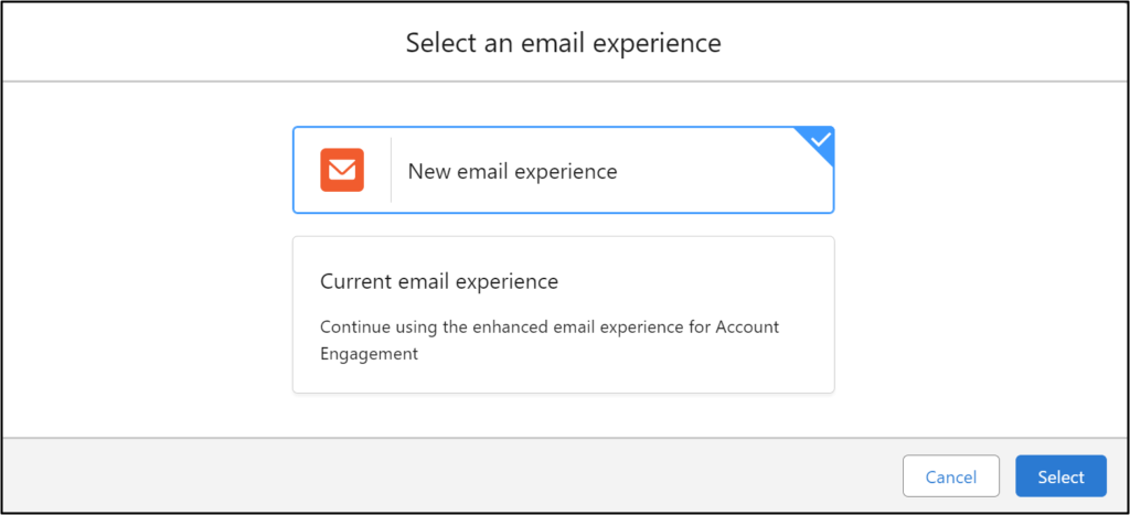 Account Engagement New Email Experience
