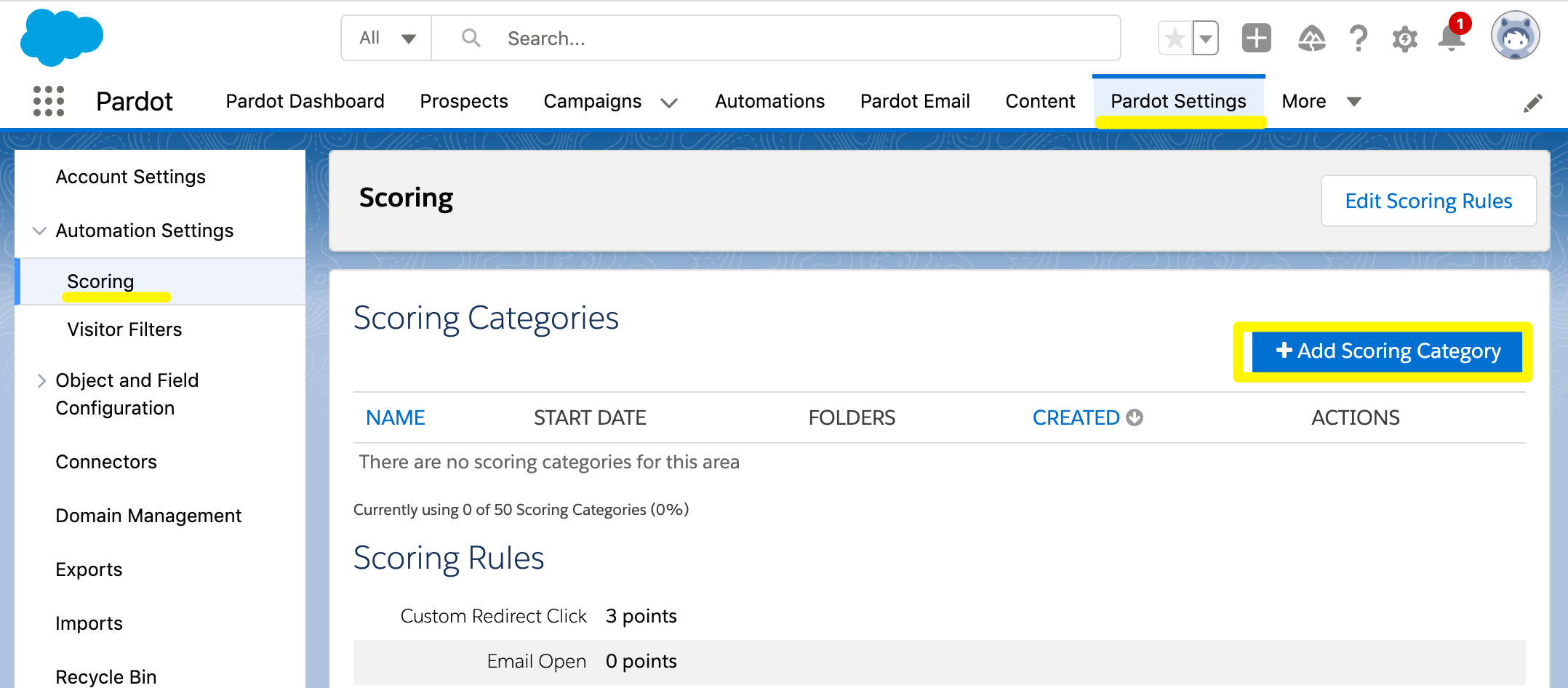 Pardot Scoring