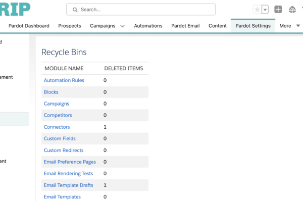 Pardot-Recycle-Bin