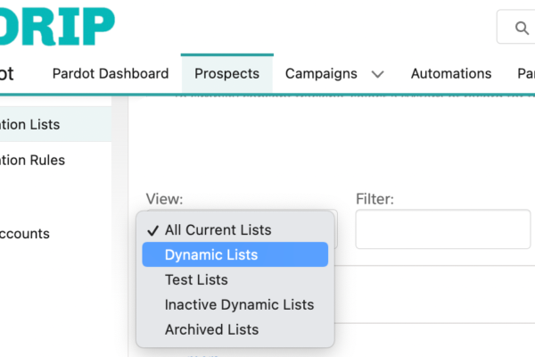 Pardot List Segementation