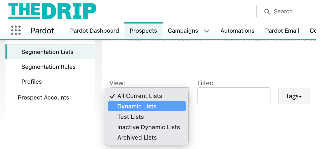 Pardot List Segementation